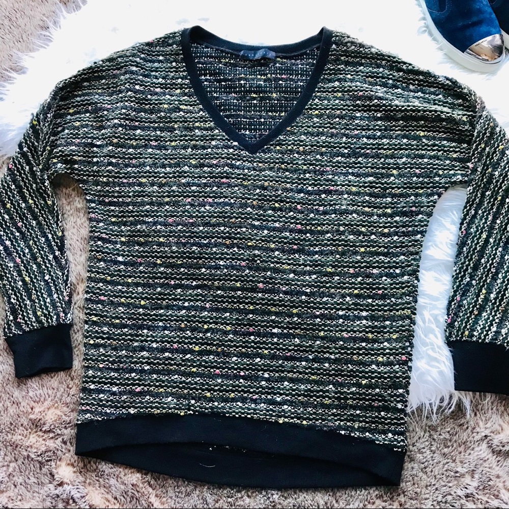 Sanctuary Marled V Neck  Knit Sweater - Picture 2 of 5
